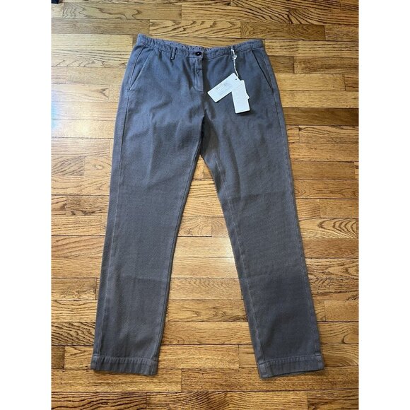 Massimo Alba Straight Pant Fumo 95% cotton/ 5% Cashmere Gray Textured Trousers